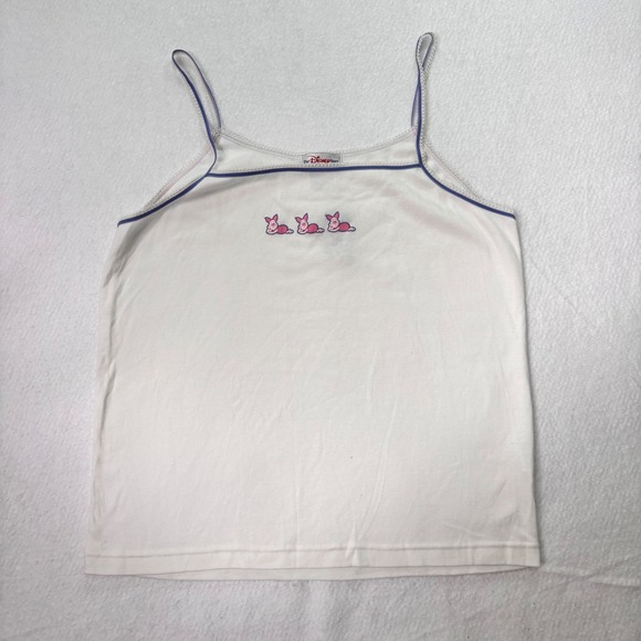 Disney Tops - Disney Store Piglet Tank Top Womens XL White Blue Trim Embroidered NWT
